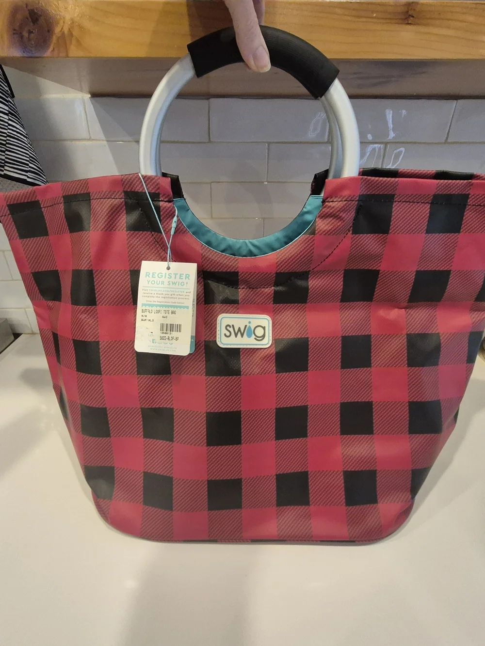 Swig Buffalo Plaid Tote